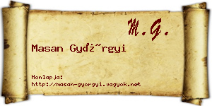 Masan Györgyi névjegykártya